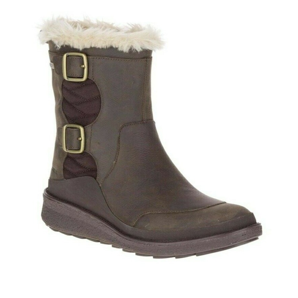 Merrell Boots Tremblant Ezra‎ Zip Polar Waterproof Brown Women's Size 5 New